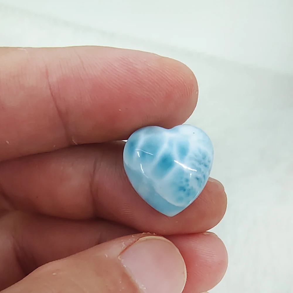 Natural Blue Larimar Heart Quartz Crystal Heart Reiki Editation Healing Crystal Stone Charm Woman Jewelry Wedding Gifts