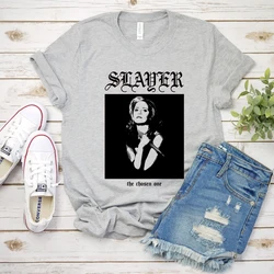 Vintage Slayer T Shirt Buffy The Vampire Slayer Shirt Horror Movie Tee 90s Retro Shirt Buffy School Tops Harajuku Metal Tee