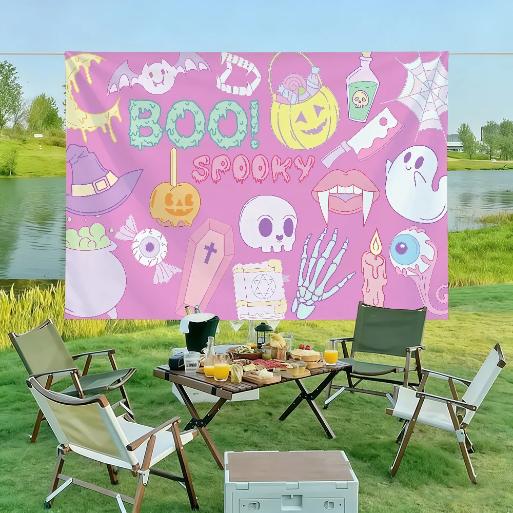 Happy Halloween Flag Wall Decorations Home Decor Suitable For Living Rooms Bedrooms Dormitories Parties And Holidays