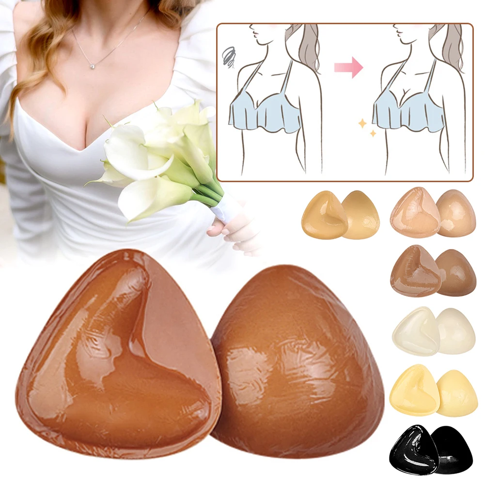 2024 New Hot Double Sided Adhesive Sticky Bra Inserts Push Up Thick Sponge Breast Lift Pads Women Swimsuit Bikini Cup Enhancer