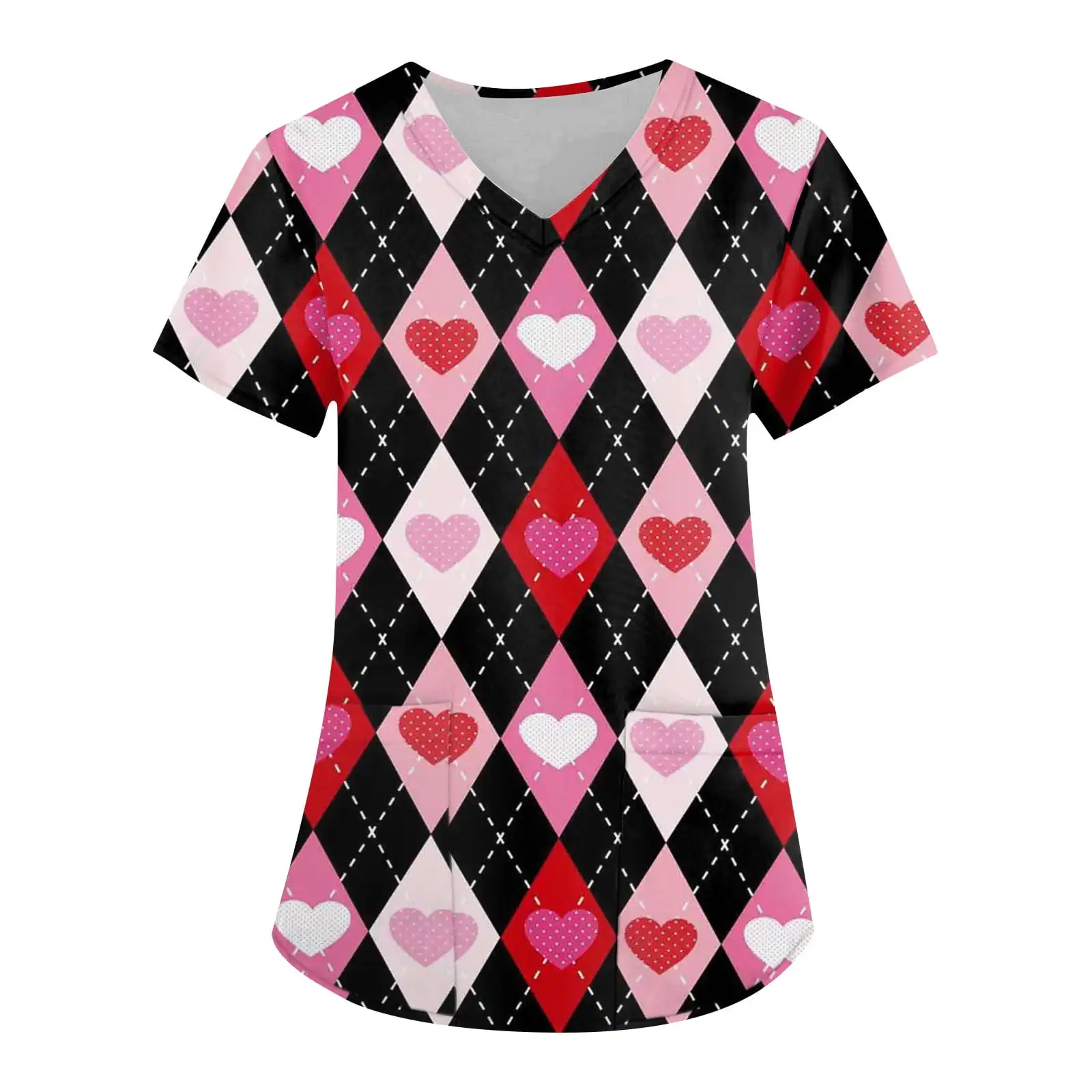 Uniforme médical à manches courtes et col en V pour femmes, gIslande pour animaux de compagnie, imprimé à la mode, décontracté, poche plaquée, générateurs, uniforme d'allaitement