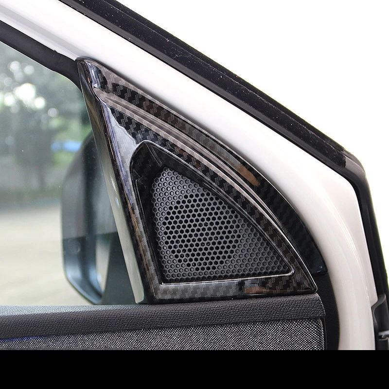 carbon fiber Car Front Triangle Sound Speaker Frame Decoration trims for Peugeot 3008 5008 2017 2018 2019 2020 2021 gt 2002