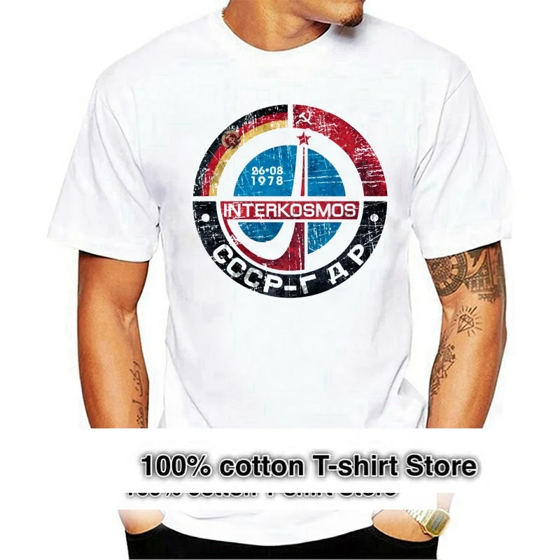 

2024 Fashion T Shirts Russian Interkosmos Space Program Ussr Gdr Retro Russia Cccp Oversized O neck 100% Cotton