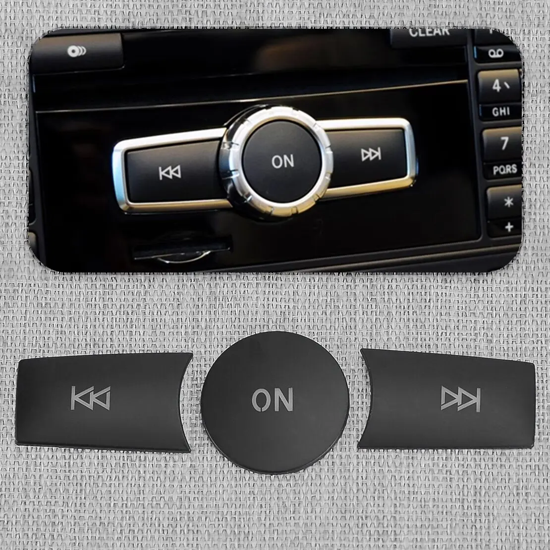 1 Set Volume Button Knob Cover Trim Fit for Mercedes Benz C GLK CLS E Class