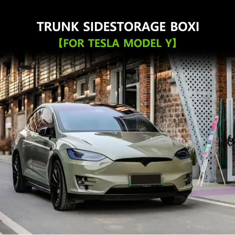 Trunk Tiered Storage Box Side Organizer With Silicone Pad  Waterproof Odorless Car Accessories For Tesla Model Y 2017 to 2024