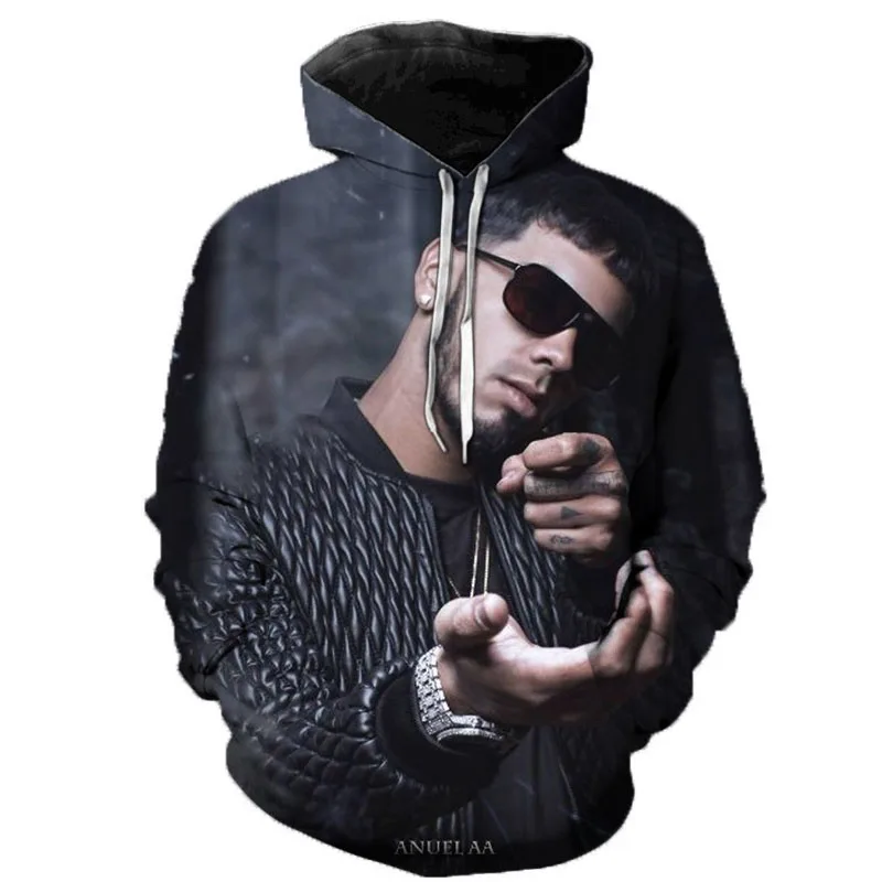 2023 Rapper Anuel AA 3D Print Hoodies Boys Girls Real Hasta La Muerte Kids Hoodie Hip Hop Sweatshirt Streetwear Coat Clothes