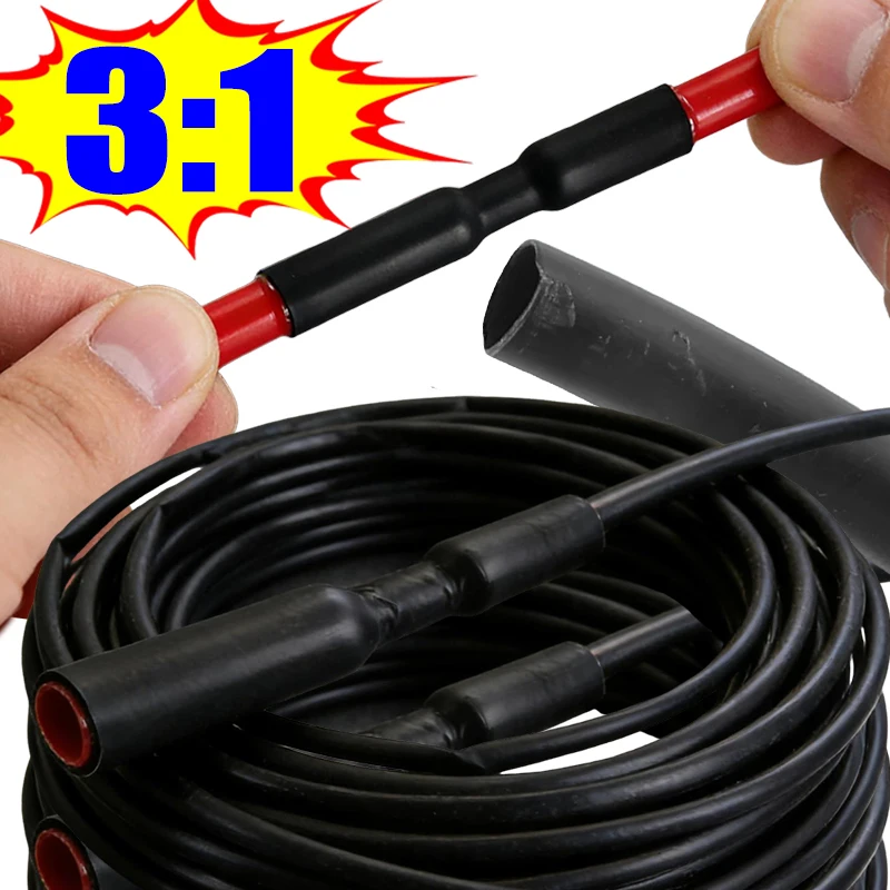 

Термоусадочная лента для кабелей 3:1, 4/6/8 мм, двойной соединитель проводов, защитная оплетка для кабелей, морские и промышленные герметизирующие аксессуары