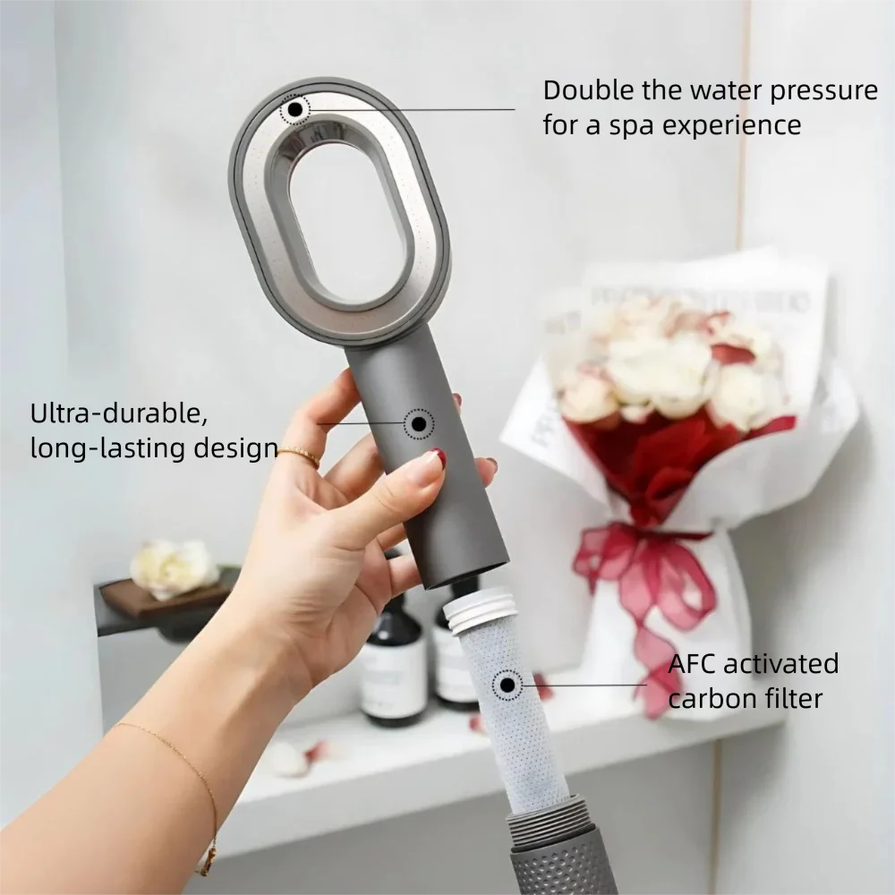Filterdouchekop Hoge druk waterbesparende handdouche voor harde waterfiltratie Chloorverwijdering Badkameraccessoires - afbeelding 2