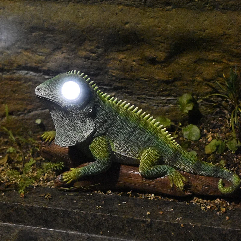 Solar Statue Lizard Chameleon Resin Craft Ornament Home Outdoor Patio Garden Lawn Balcony Small Animal Decorations