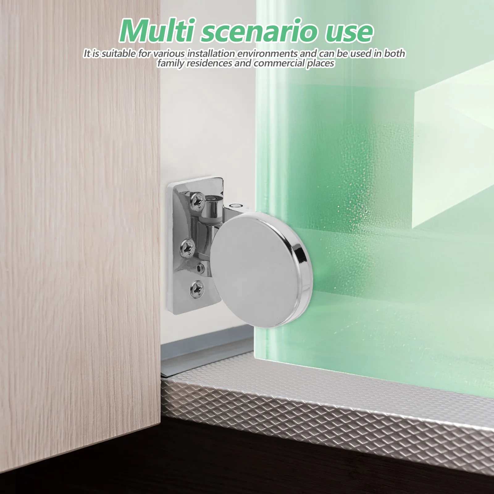 Heavy Duty Stainless Steel Glass Door Hinge No-Drill for Frameless Shower Doors Cabinets Showcase Wine Storage 3-6Mm Glass Pivot