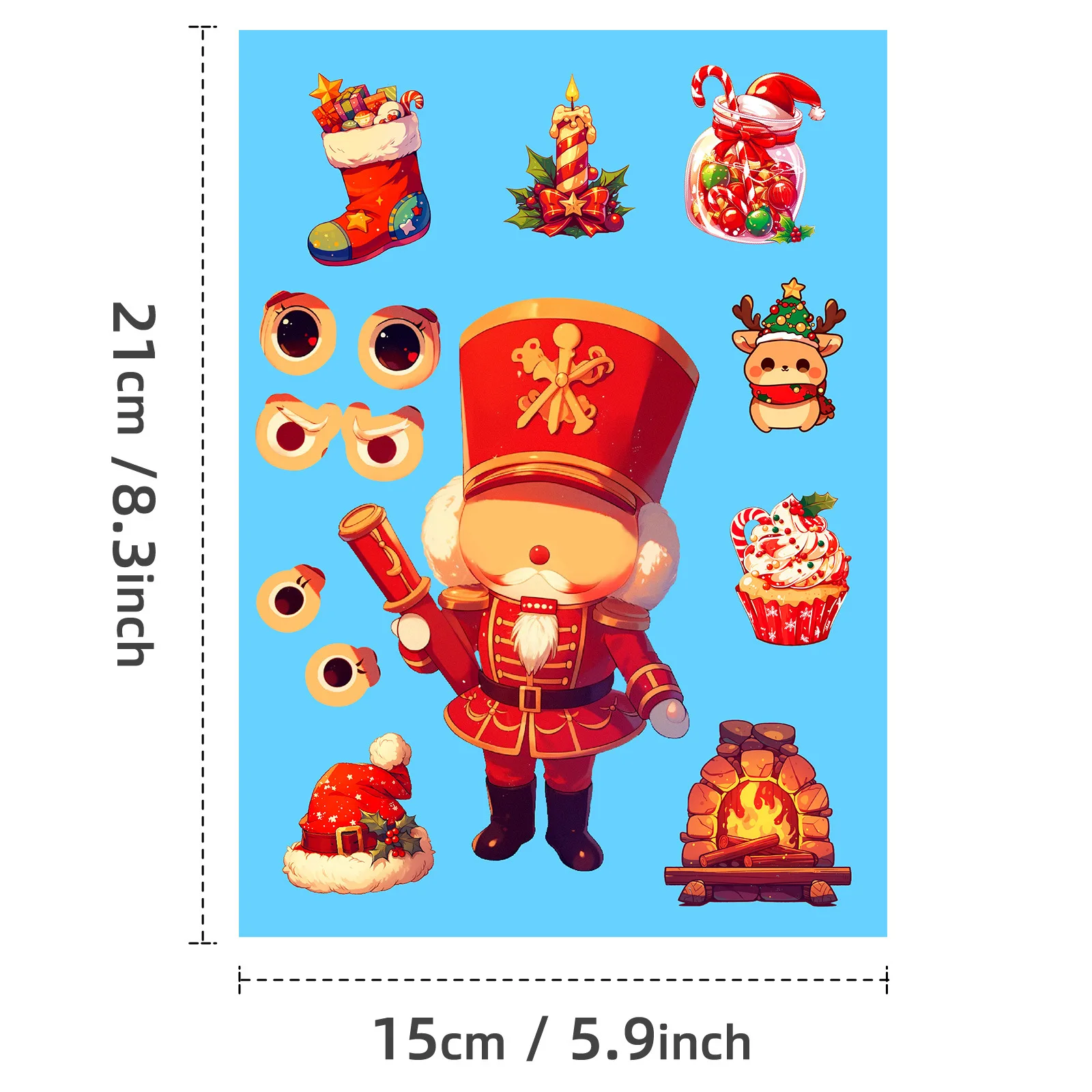 6 قطع من ملصقات ألغاز عيد الميلاد اصنع سانتا كلوز الخاصة بك اصنع وجهًا للأطفال والأطفال لعبة حفلات لوازم فنية قرطاسية
