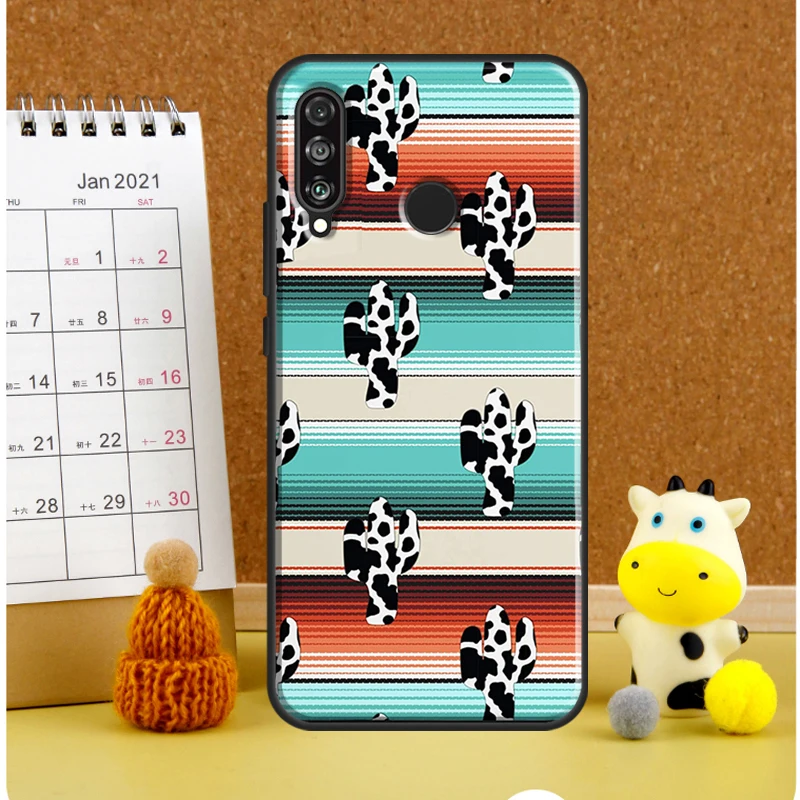 Boho Botanical Leaf Cow Cactus Case For Huawei Nova Y61 Y91 Y60 Y70 Y90 10 9 SE 11i 8i 7i 3i P20 P40 Lite P30 Pro Cover