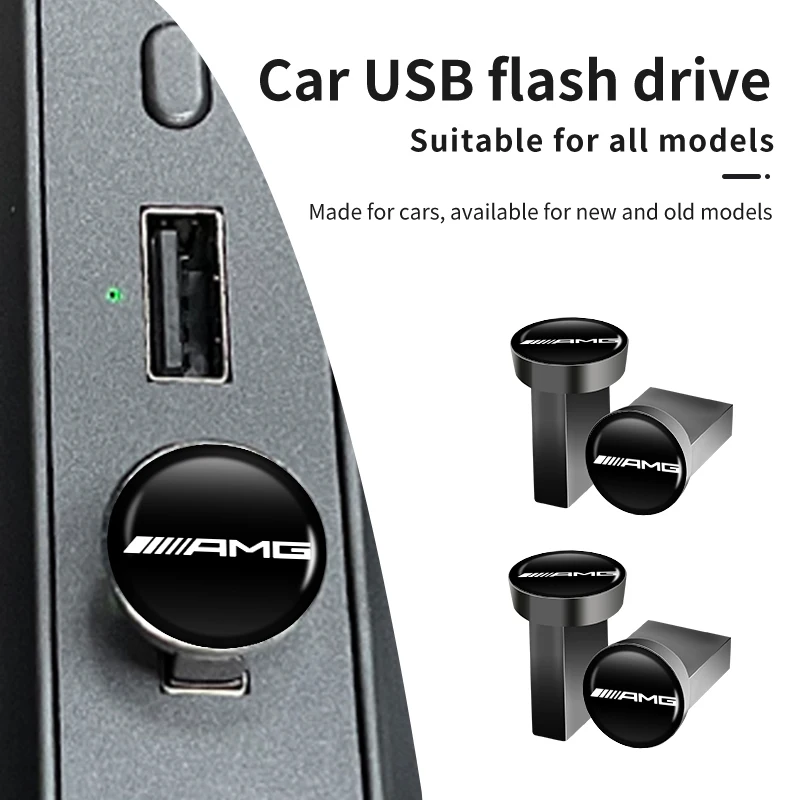 شعار السيارة محرك فلاش USB صغير 32 جيجابايت PenDrive 64 جيجابايت U عصا الذاكرة عصا لمرسيدس بنز AMG W204 W205 W203 W211 W212 W213 W201 W
