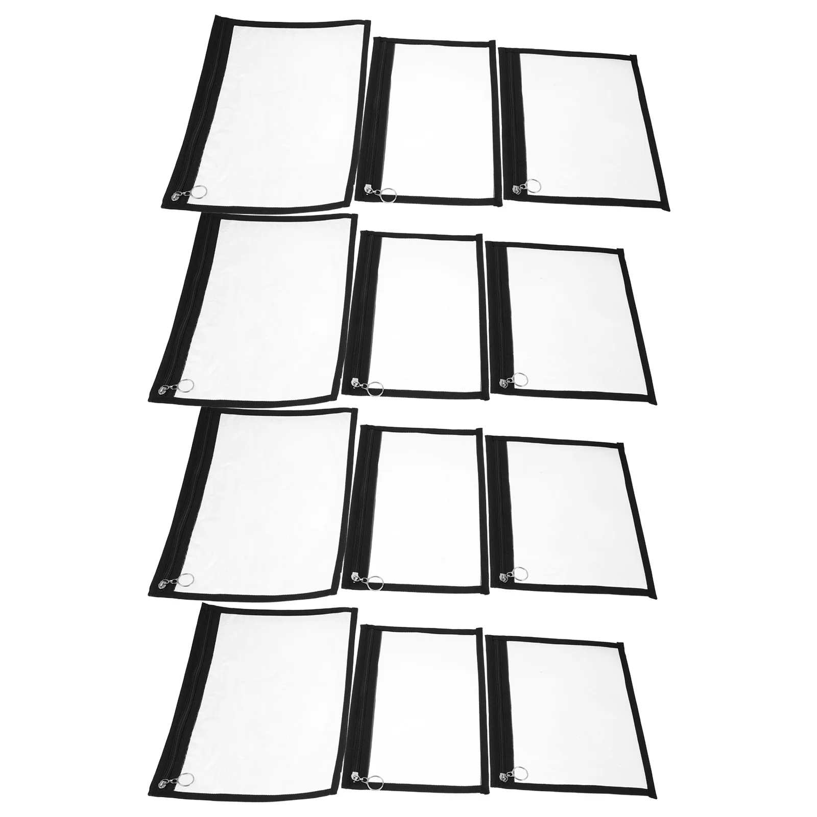 

12Pcs Transparent PVC Zipper Pouch Waterproof Small Clear Travel Organizer Storage Bag Document Pencil Case Toiletries Makeup