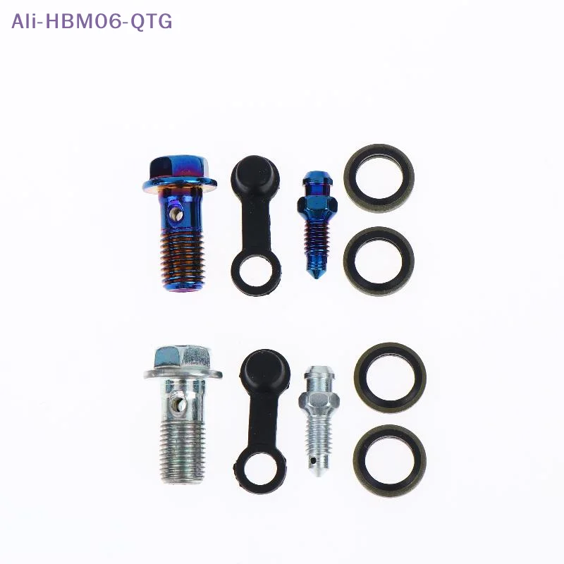 [New] 1Set Motorcycle Accessories Brake Bleed Screw Banjo Bolt M10*1.25mm /1.0mm Air Release Brake Caliper Cylinder Screw