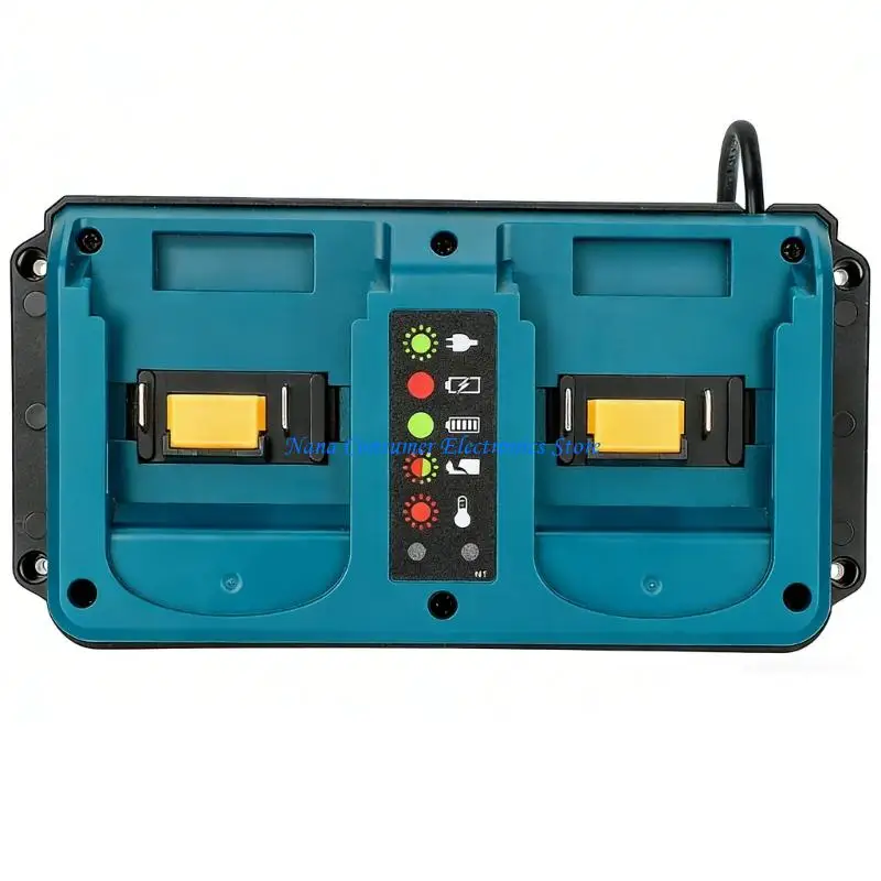 

G7NE Portable Charging Dock Double Port Charging Station Plastic Texture for Tool Power Battery Waterproof for Outdoor Use