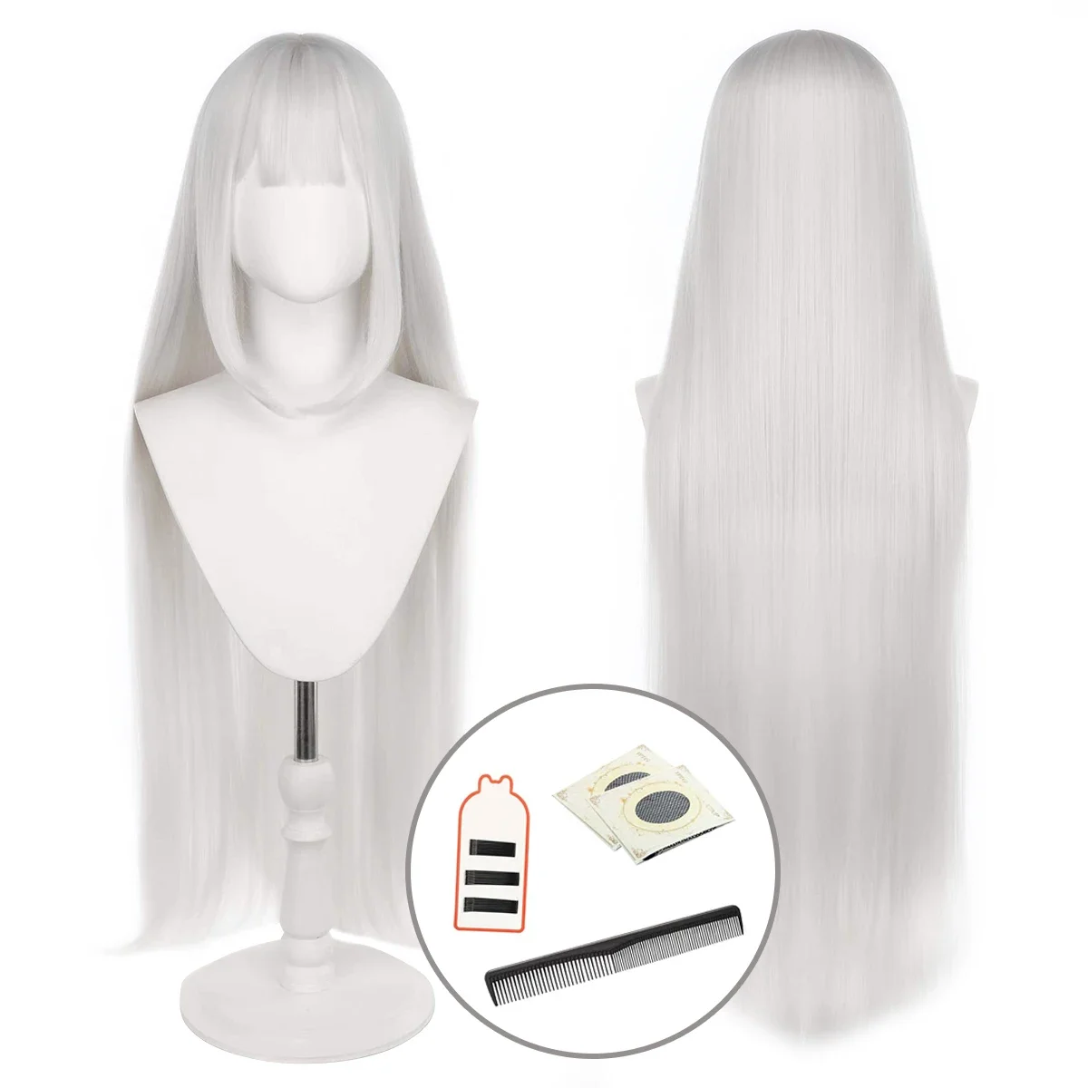 

Cosplay Re:Life In A Different World From Zero Anime Emilia Cosplay Wig Rose Net Synthetic Fiber Adjustable Size Heat Resistant