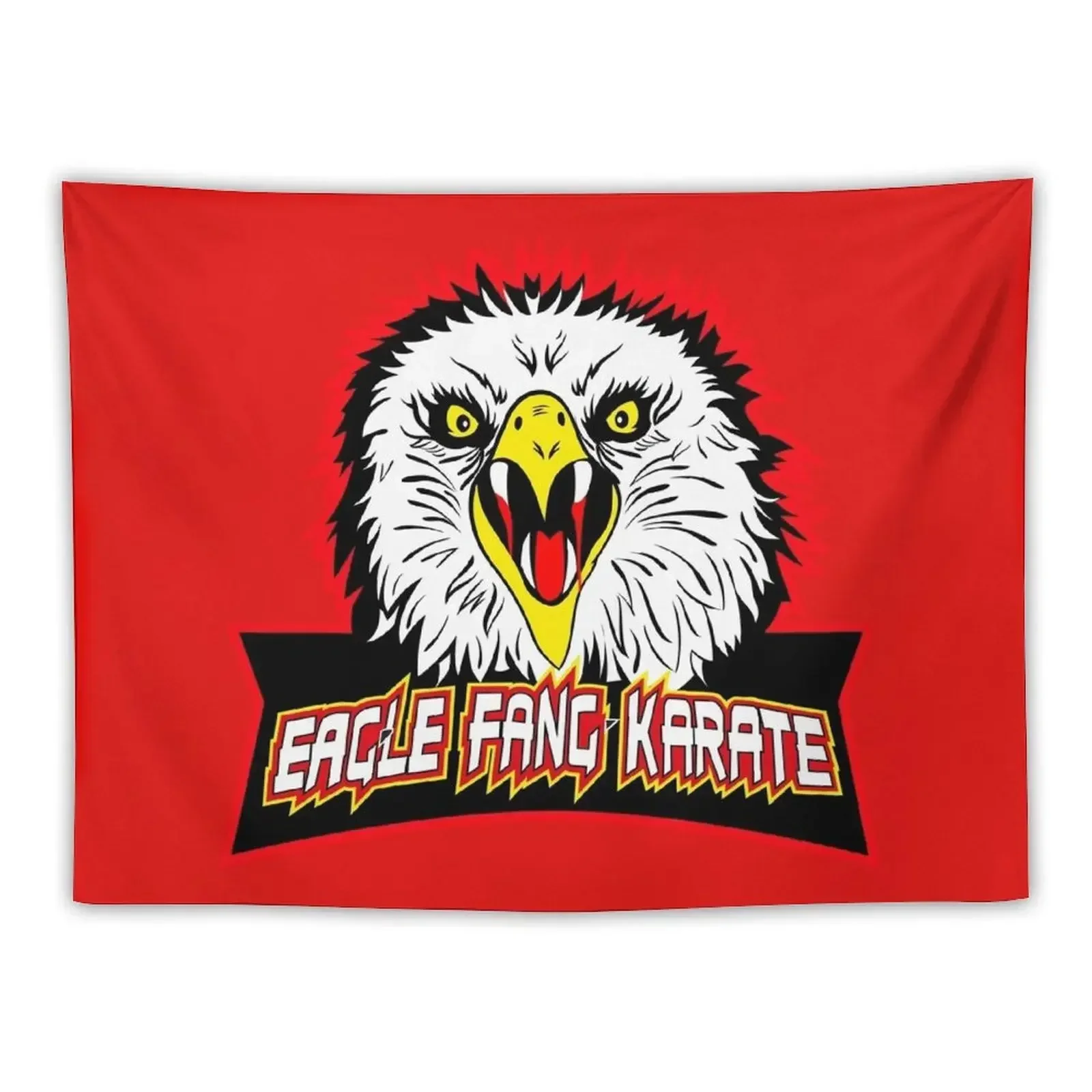 

(RED) Original Badass Eagle Fang Karate dojo logo (symbol martial art 80s) Tapestry Room Decorations Wall Hanging Tapestry