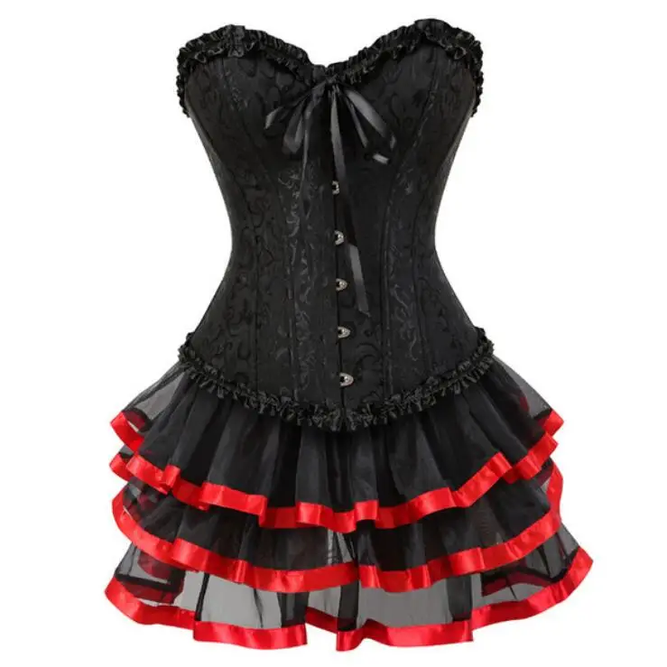 Röcke für Damen, Mesh-Tutu, Feen-Tüll-Minirock, Party-Streifenrock, Plissierter Puffrock, Sexy Erwachsenen-Rock mit passendem Korsett, Vintage-Jupe-Falda – Detail 7