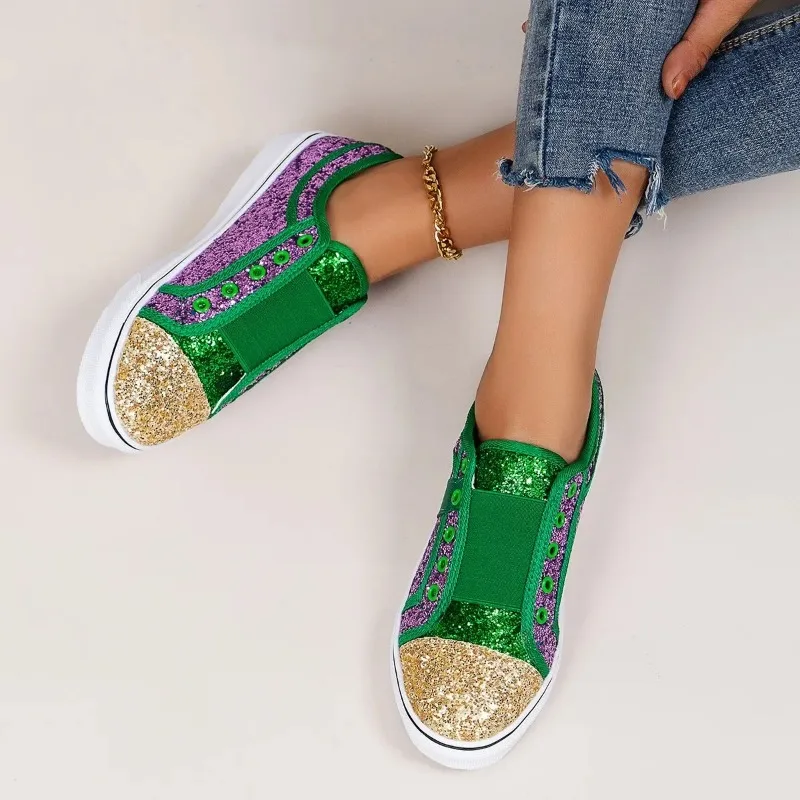 Zapato de mujer vulcanizada púrpura, plataforma, transpirable, con cordones, casual, zapatilla exterior image 4