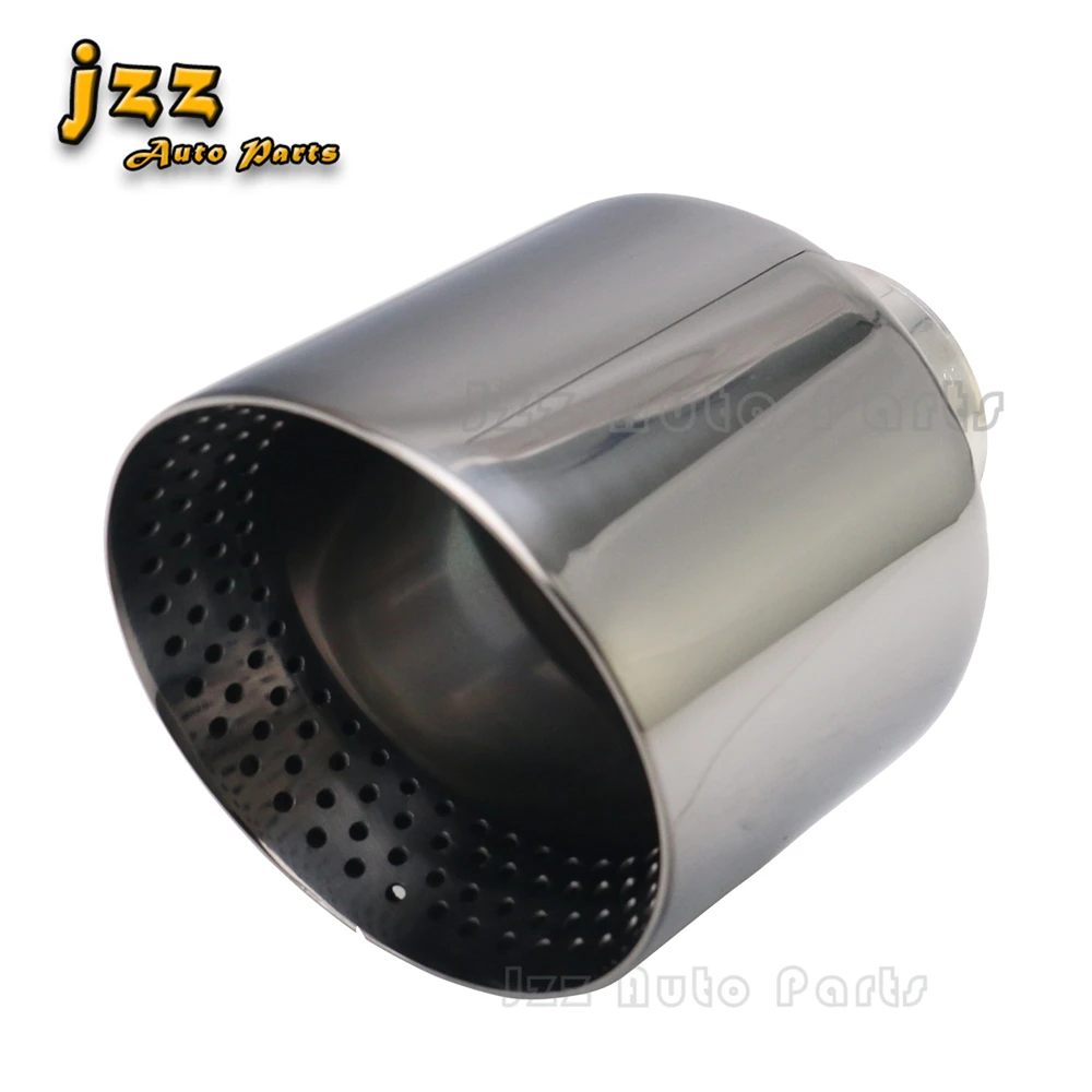 

Gloss Black Car Exhaust Tip Interface 63mm Slant 127mm Outlet Stainless steel Auto Muffler Tail Pipe with clamp