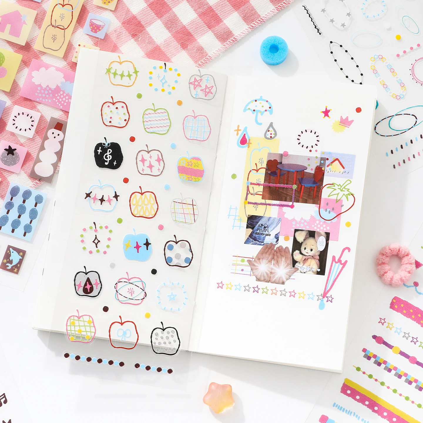 20sheets Moment Collection Kawaii Ins Small Element Label PET Die cut Sticker Book DIY Scrapbook Creative Aesthetics Stationery image 6