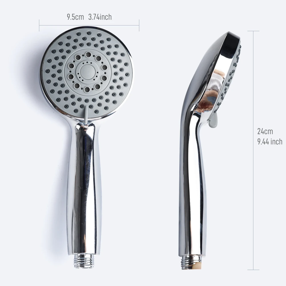 High Pressure Shower Head Handheld 1/3/5 Modes Shower Head Abs Plastic and Stainless Steel with Hose and Holder for Wholesale