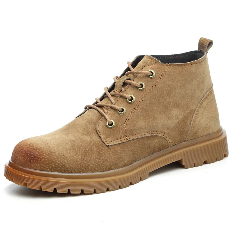 Labor protection shoes for men in summer 2025 high top breathable lightweight pigskin work shoes for men