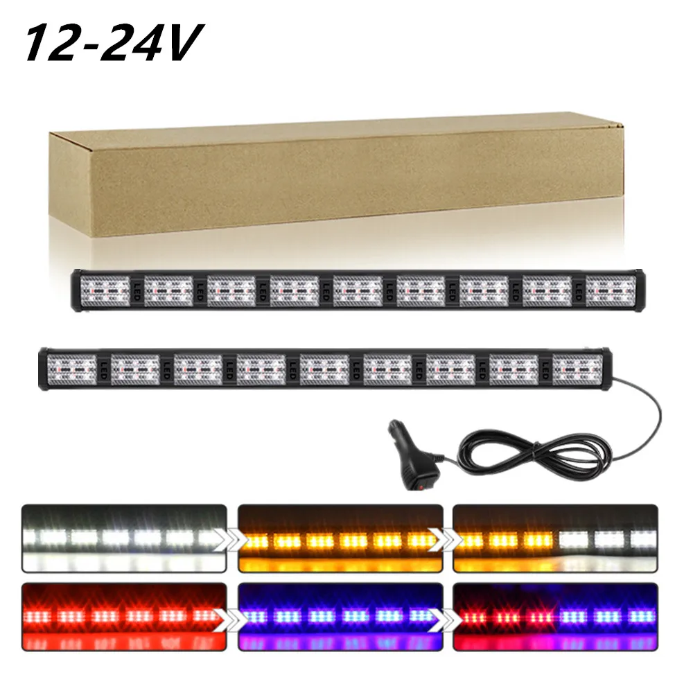 54LED Strobe Light Car Windshield Emergency Warning Hazard 12-24V Car Truck Flashing Lighting Signal Lamps Strobe Police Lights