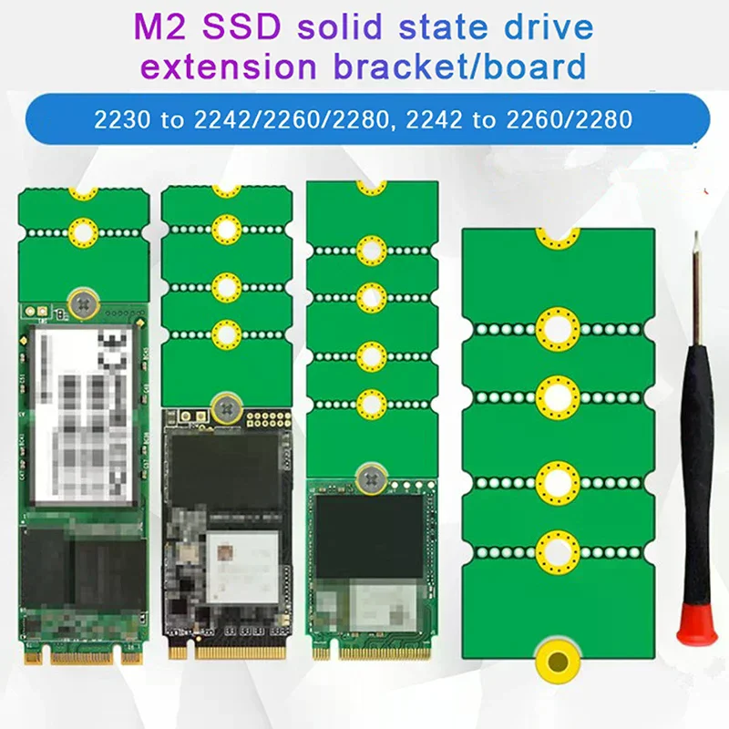 Ngff M.2 Ssd Adapter Card 2242 To 2280 2230 To 2280 Transfer Card Adapter Expansion Rack Board Riser Card Convert Card