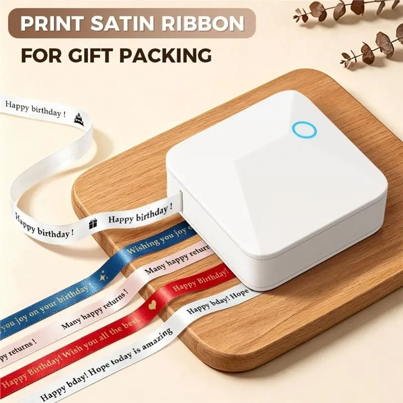 DTA4-R15 Thermal Transfer Label Maker, DIY Crafting Tool For Wedding Bouquet, Ideal For Fabric And Satin Ribbons