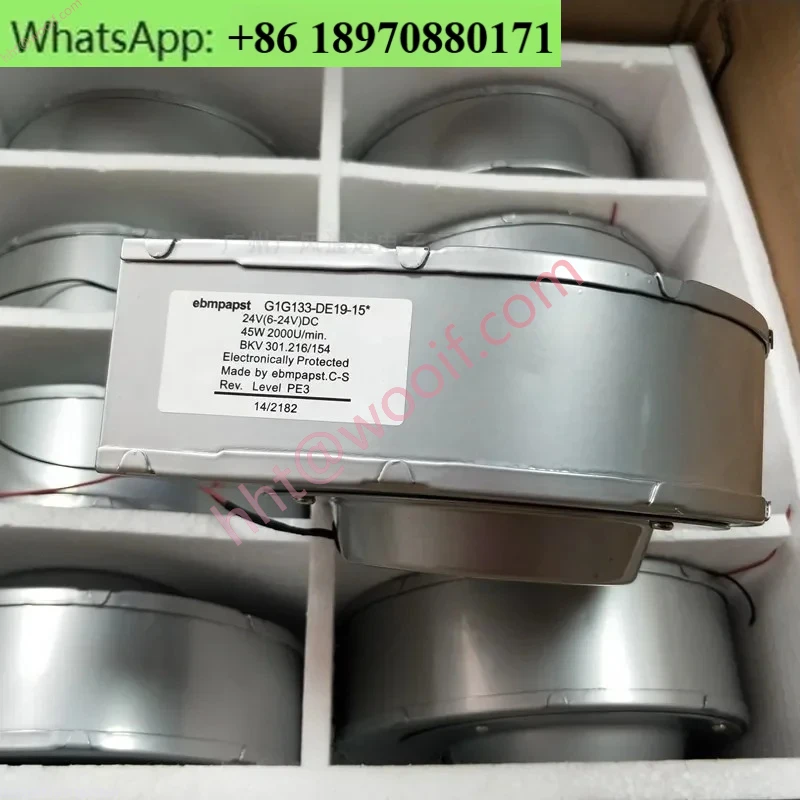 G1G133-DE19-15 24V 45W Ventilador centrífugo de purificação de ar de turbina alemã Ventilador de purificação de alto volume de ar