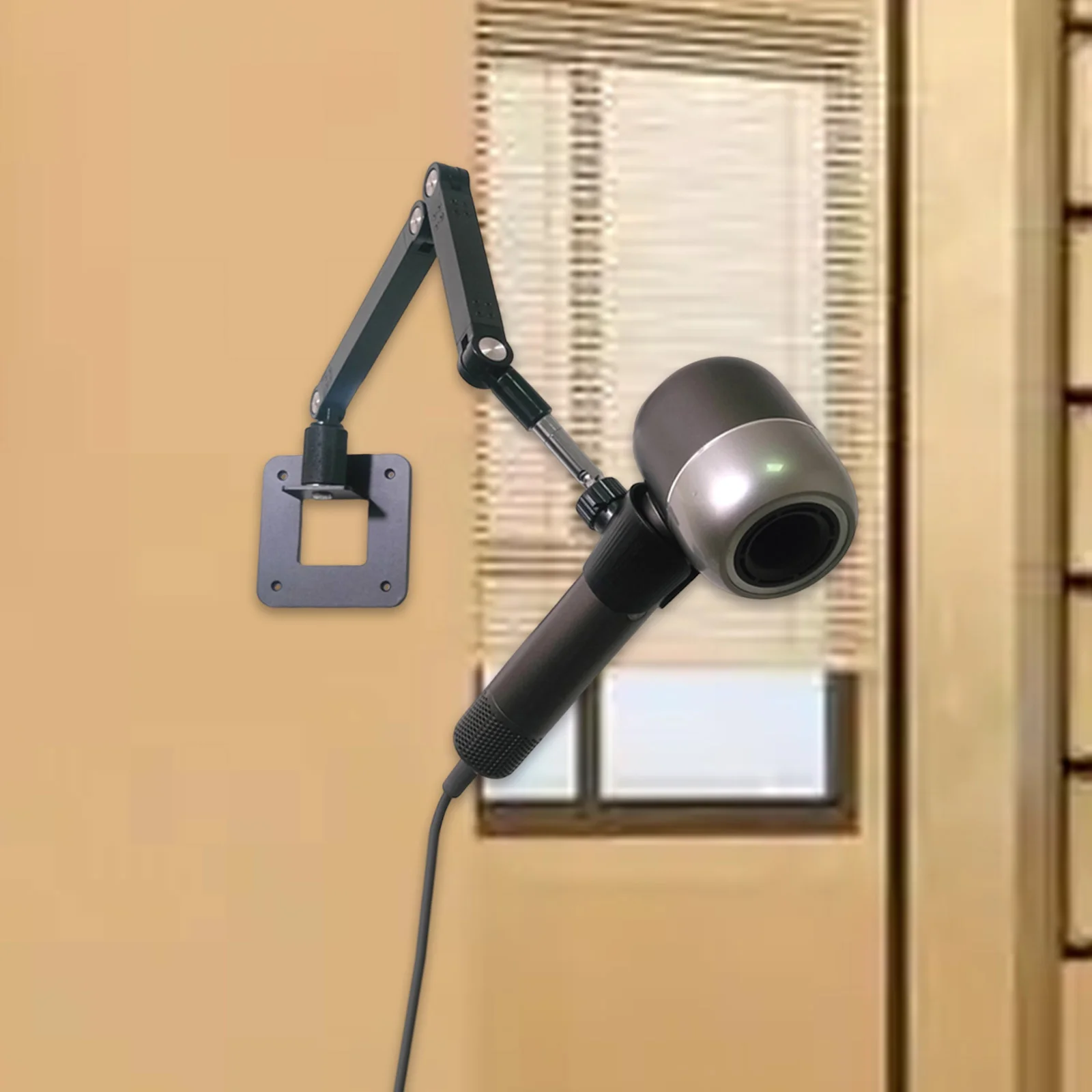 

Hands Free Hair Dryer Stand Adjustable Blower Holder Rotatable Large Clip Countertop Hair Dryer Stand for Salon Vanity Washroom