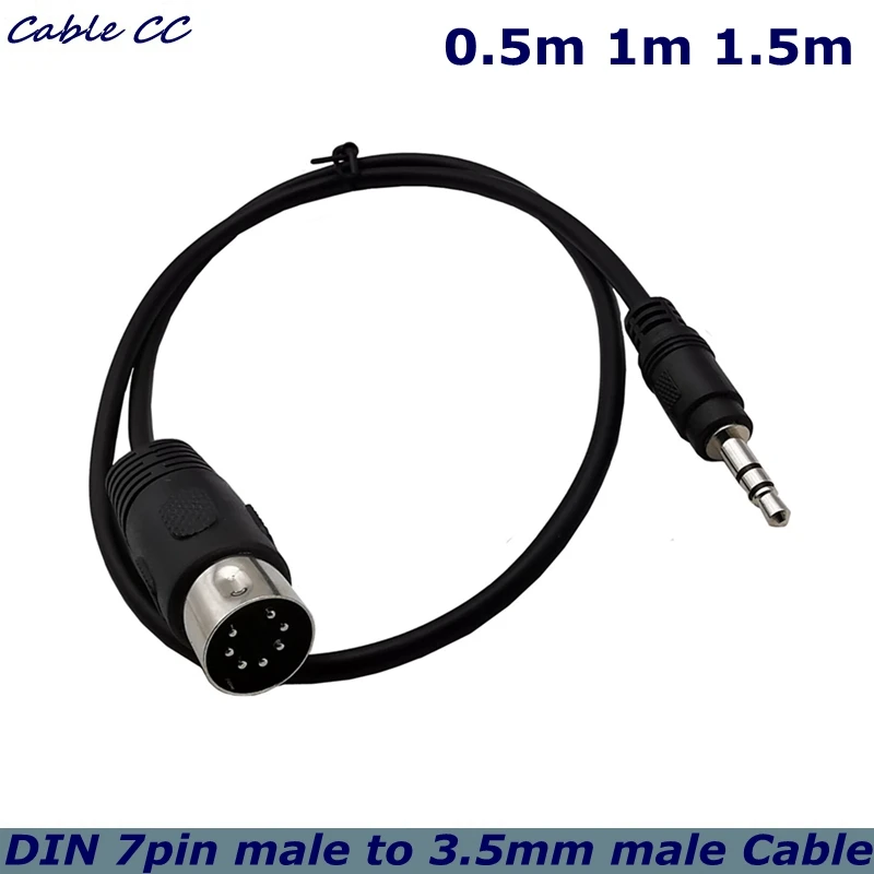 

0.5m 1.5m 7-Pin Din Male to 3.5mm 1/8-inch Stereo Audio Cable for Computer, TV, Phone, MP3, MP4 Audio and Video Cable