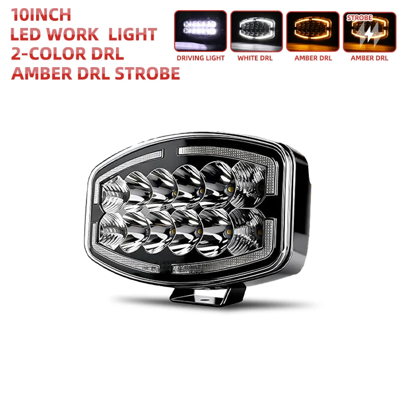 HAOLIDE 10 inch LED werklamp wit amber dubbele DRL welkomstlicht spotlight extra vrachtwagenrijlicht knipperlicht off-road gebruik 12V 24V