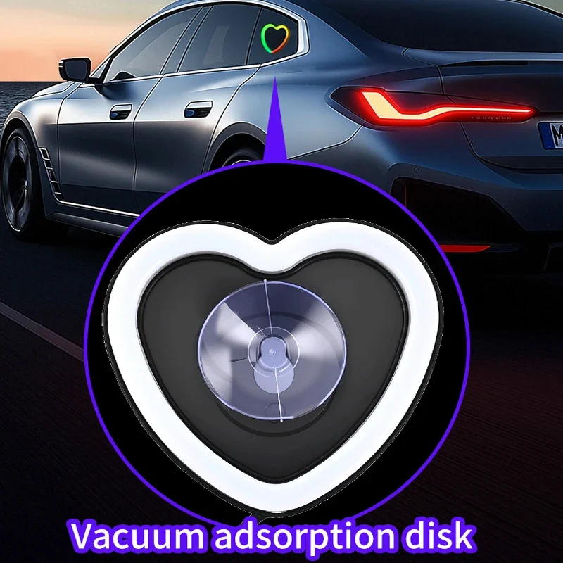 APP Control Car LED Window Light Interior Decoration Glowing Heart Atmosphere Lamp RGB USB Heart-Shaped Neon Ambient Mood Lamp
