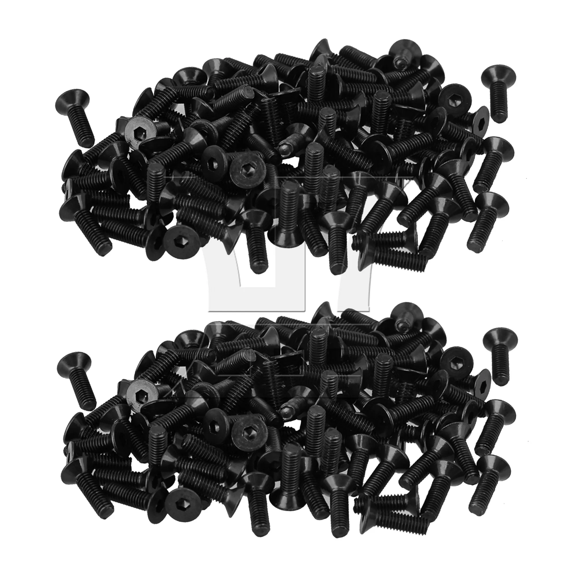 

CNBTR 200 Pcs Black Power Flat Countersunk Head Hex Socket Screw Part M3x1cm