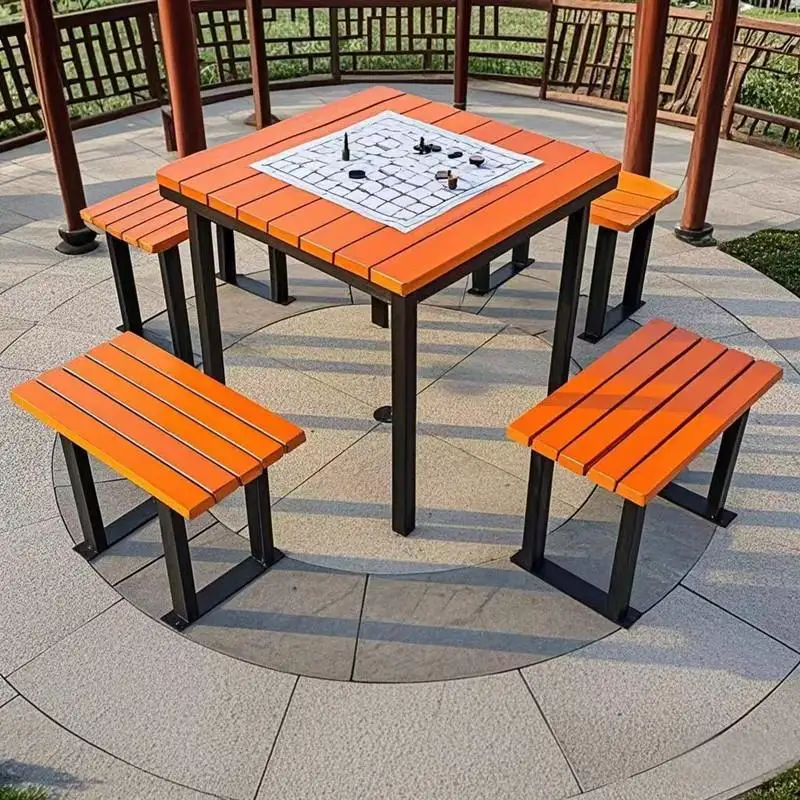 مجموعة كراسي طاولات خارجية محمولة من الخشب الصلب الحديث للاستخدام في الفناء/الشرفة - متعددة الأغراض وصديقة لكبار السن #3