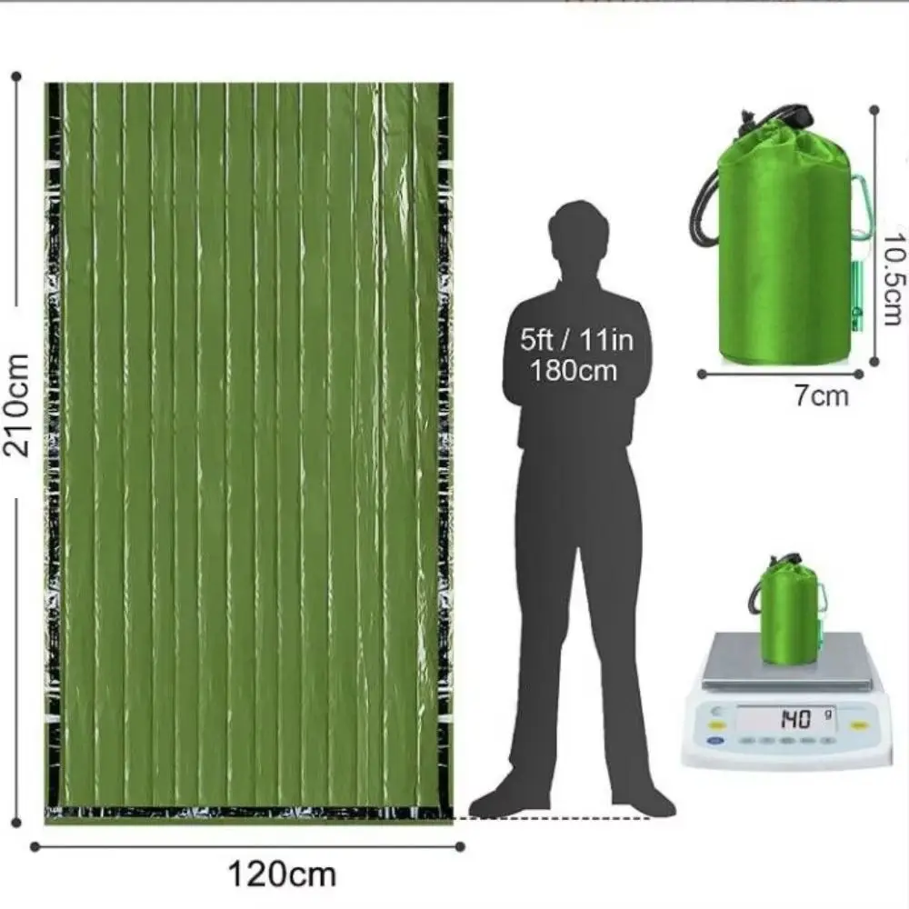 مع حقيبة التخزين كيس النوم في حالات الطوارئ قابلة لإعادة الاستخدام مقاوم للماء بقاء كيس النوم الحرارية المحمولة بطانية بقاء الطوارئ