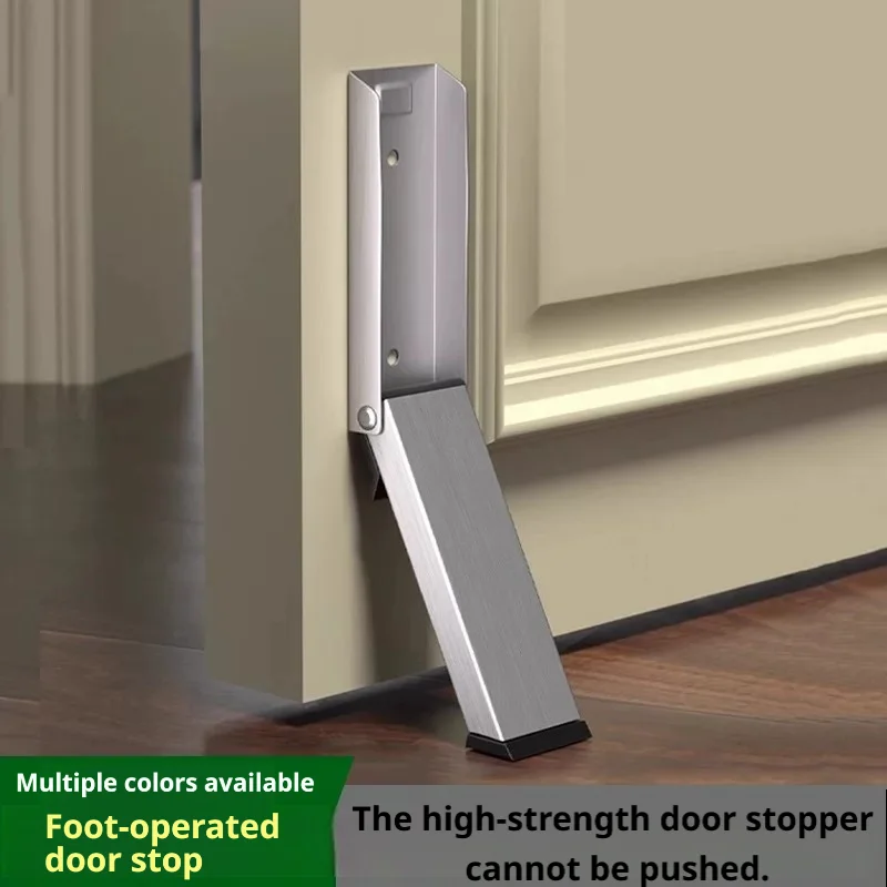 No‑Drill Door Stopper, Anti‑Collision Door Wedge, Wind‑Resistant Door Hold Open Device, Adjustable Door Stop Holder for Home