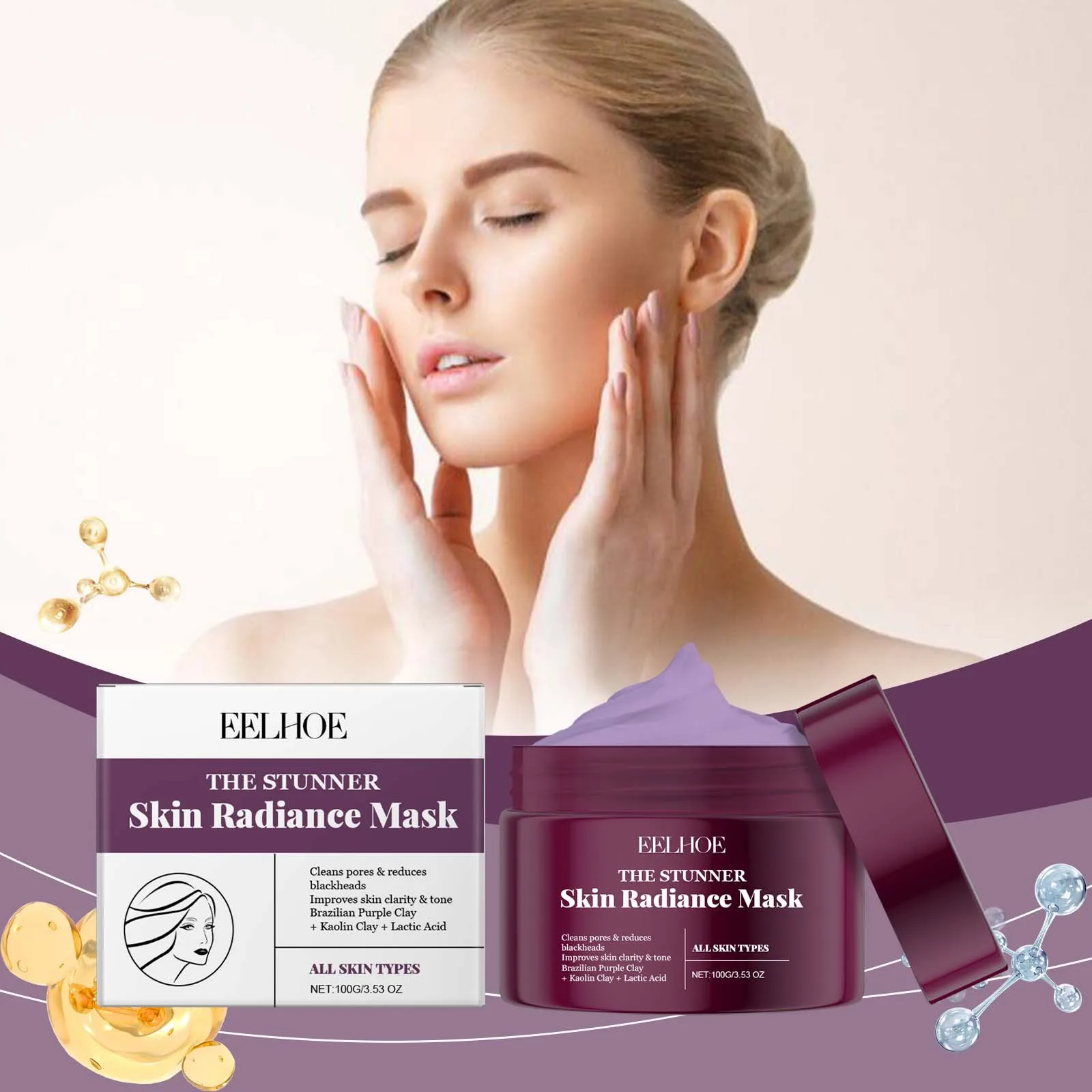 

Moisturizing and Brightening Mask Hydrating Facial Firming and Moisturizing Skin Apply Care Mask Reduce Acne and Pore Blockage