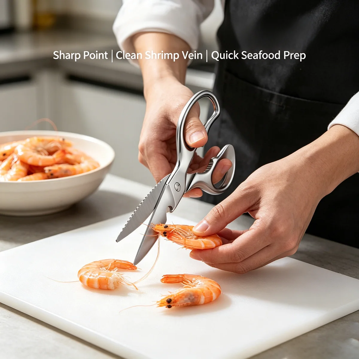 Stainless Steel Kitchen Scissors, Detachable All Steel Multi-Purpose for Chicken Bone Fish Cutting, Professional Cooking Tool