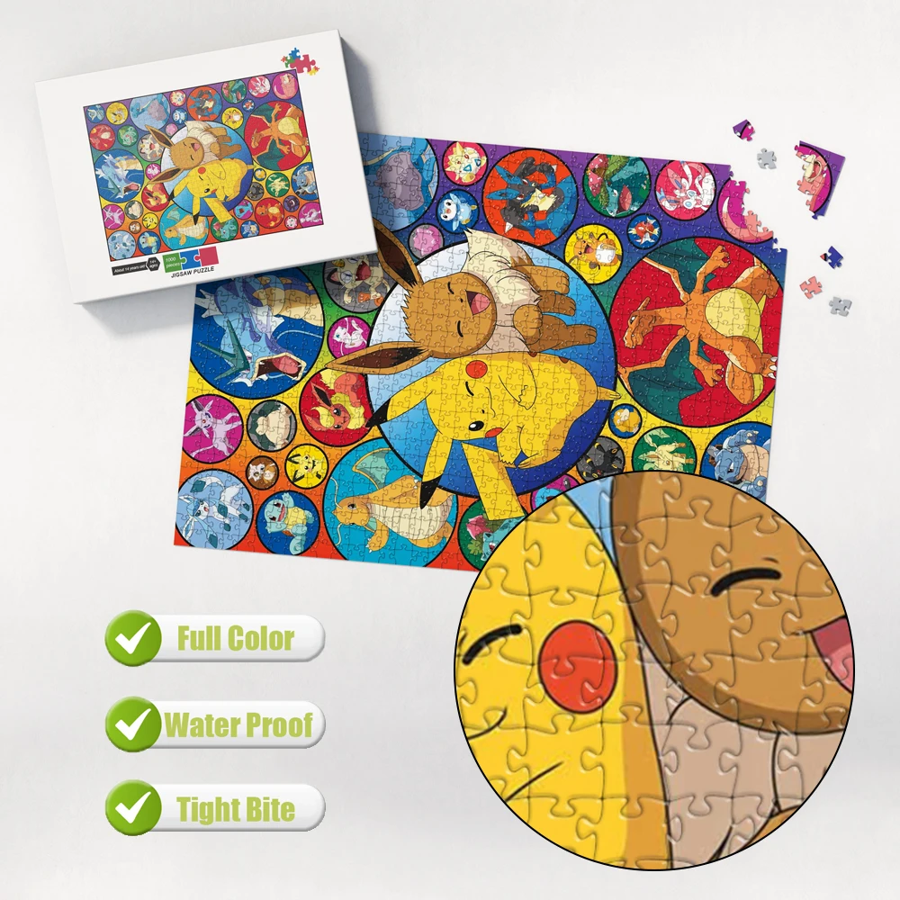 Pokmon Pokemon Ball Cartoon Jigsaw Puzzle 35/300/500/1000 Pieces Cardboard/wooden Tangram Puzzles Game for Adults Children Toys