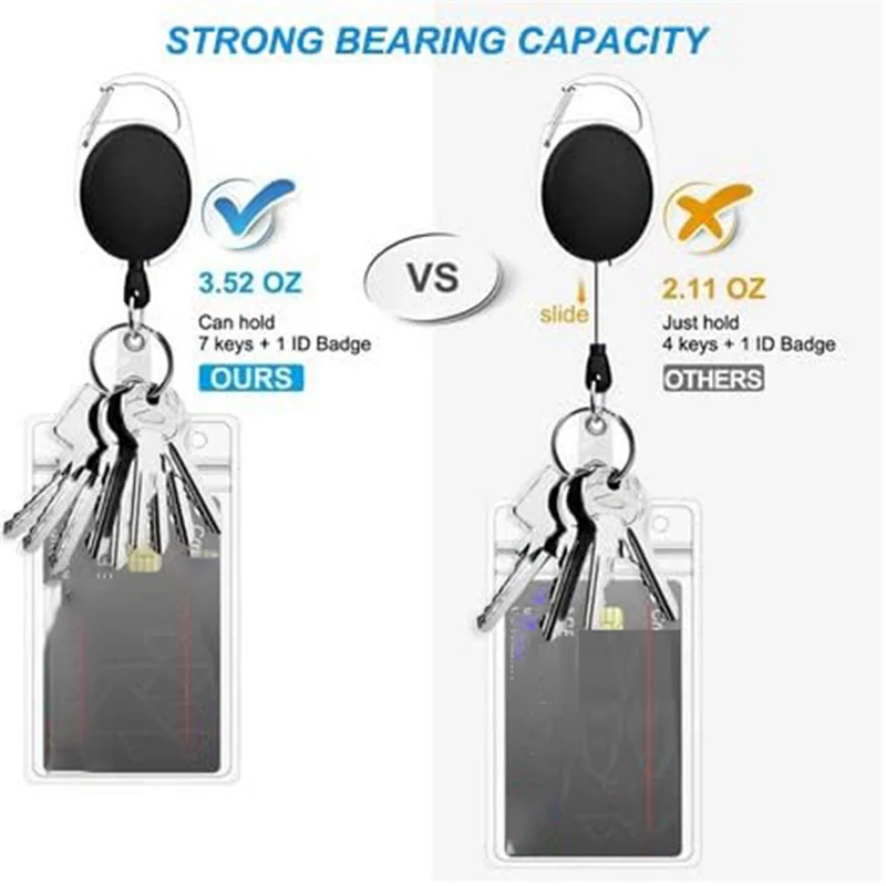 

A41Z-40Piece Retractable ID Badge Reel With Belt Clip And Key Ring Badge Clip Retractable For Doctors Nurse Office Workers
