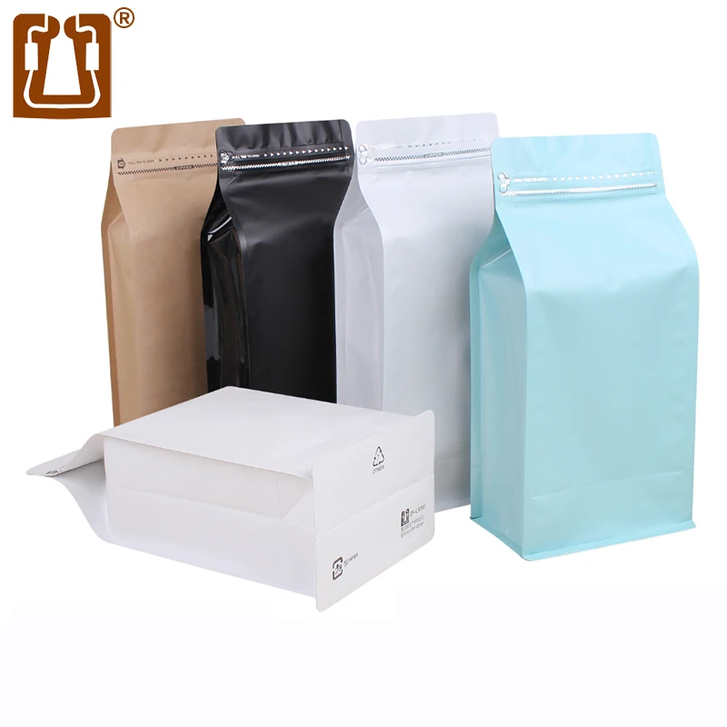 Zhanfei Packaging 1kg Coffee Bean Bag 10Pcs Eight-edge Sealed Kraft Paper Aluminum Foil Self-sealed Bag Food Tea Packaging Bag