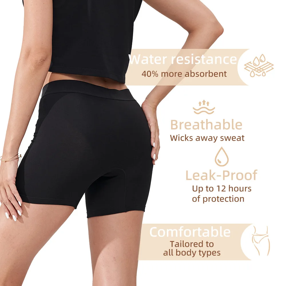 ملابس داخلية فسيولوجية للنساء، ملابس داخلية مانعة للتسرب، ملابس داخلية نسائية من القطن الخالص، سراويل فسيولوجية مقاس كبير #3