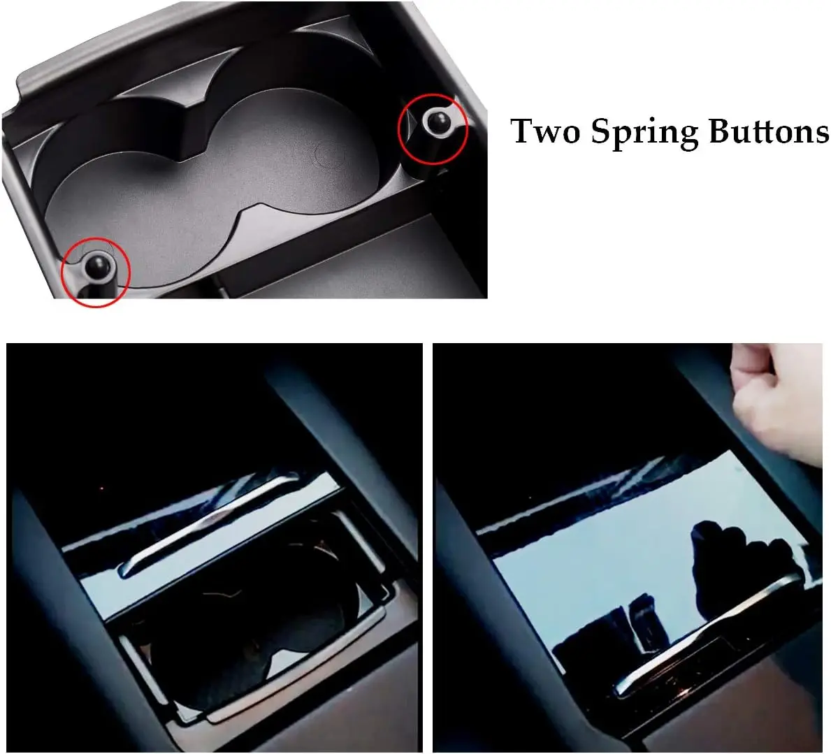 for Tesla Model X/Model S Center Console Organizer Armrest Storage Box Cup Holder Compatible with Tesla Model X/S Accessories