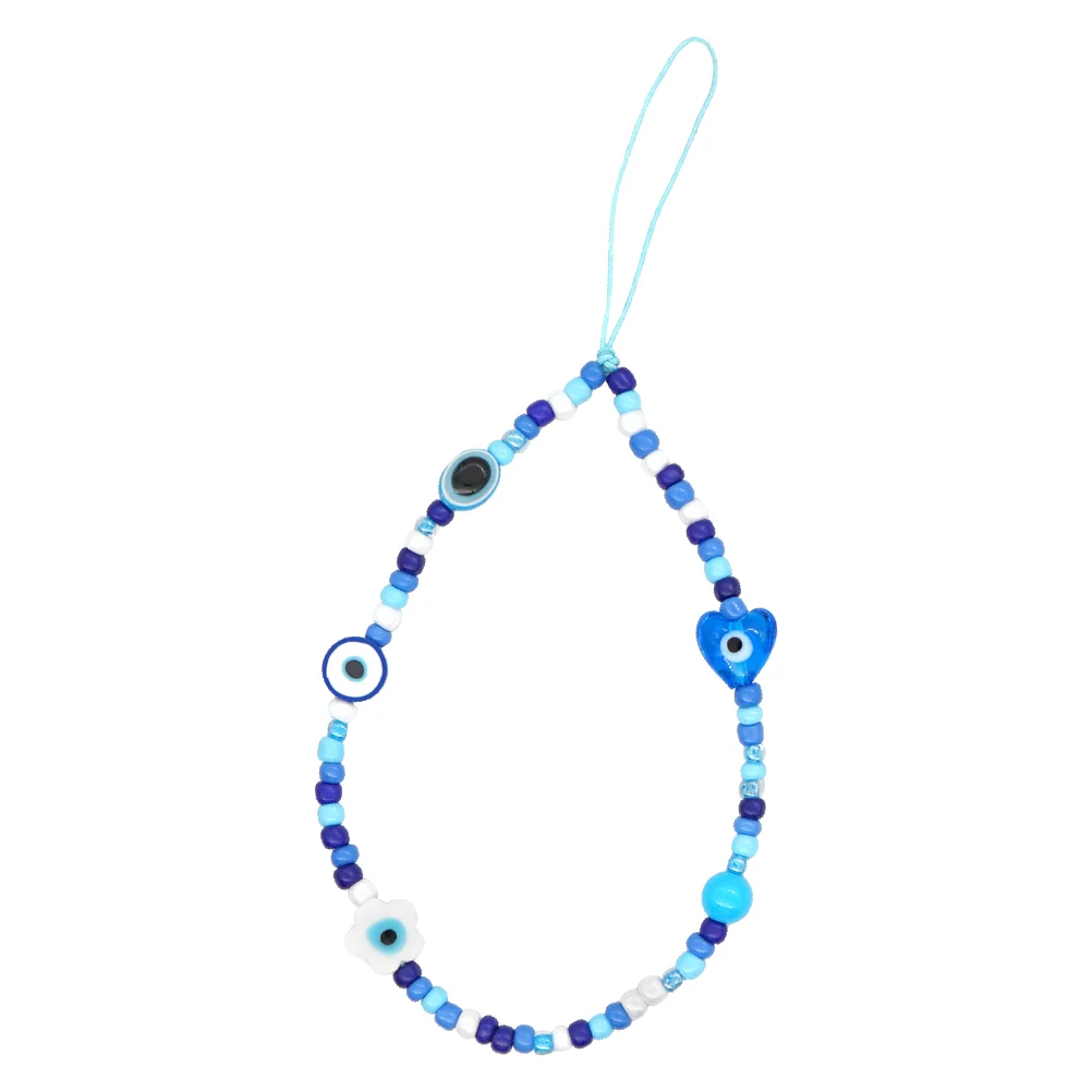 Intelligent Printing Wrist Phone Chain Jewelry Beaded Strap Charms Glass Lanyard