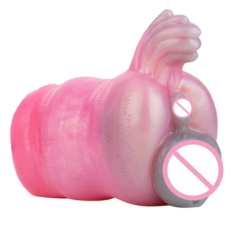 17.7*7.4cm Artificial Monster Horse Vagina Anal Hole Pocket Pussy 2 Holes Male Masturbator Adult Sex Toys for Men Penis Sexshop