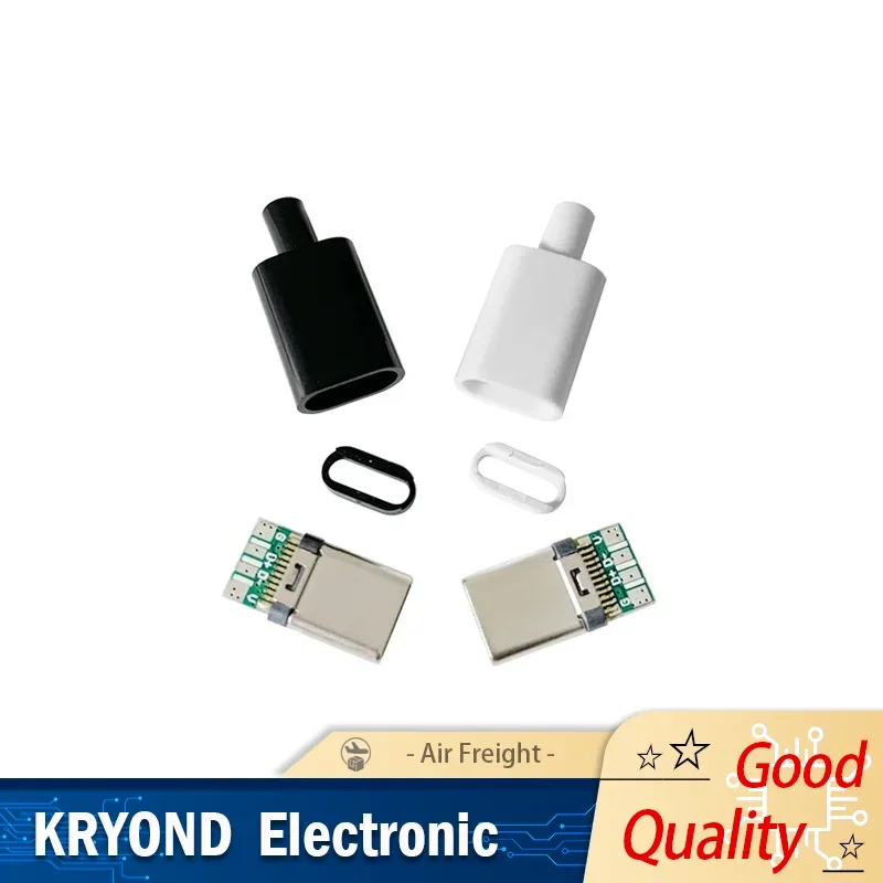 5/10PCS TYPE C USB 3.1 24 Pin Male Plug Welding Connector Adapter with Housing Charging Plugs Data Cable Accessories Repair
